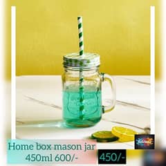 400ml imported heavy glass mason jars with straw