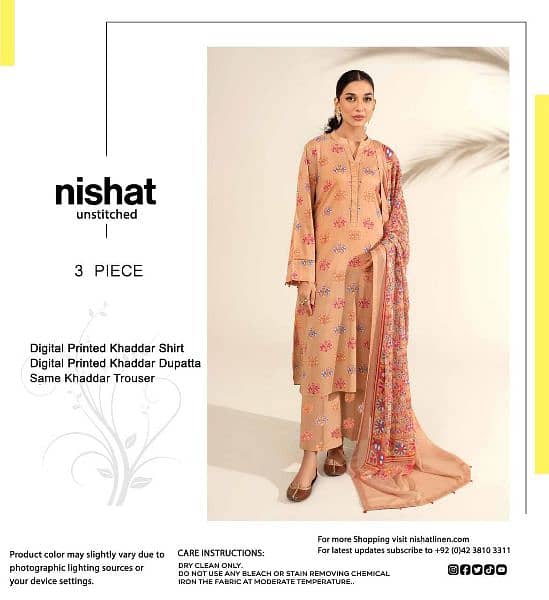 Original 100% Nishat Khaddar 3 PCS 1