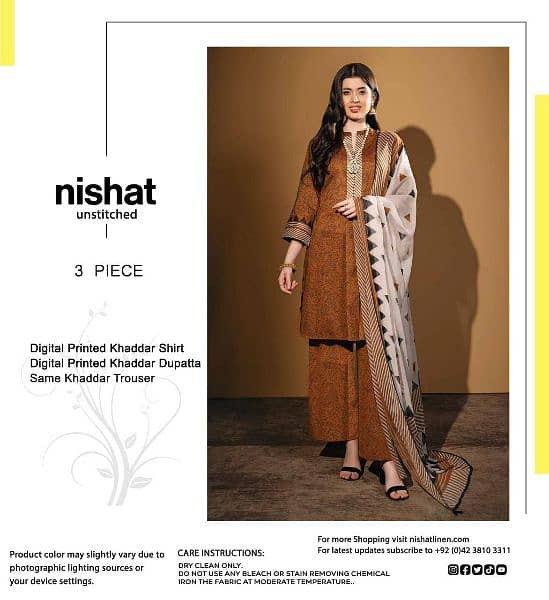 Original 100% Nishat Khaddar 3 PCS 5