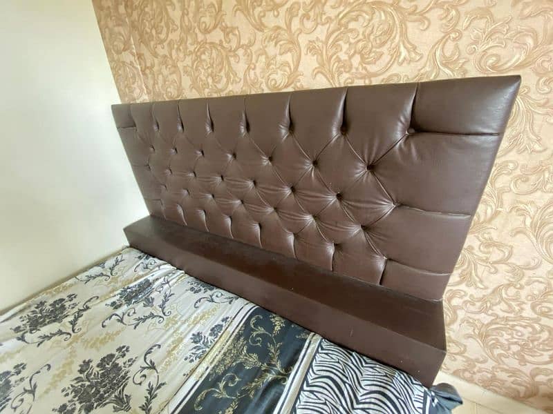 King Size Double Bed Dark Brown Leather 2