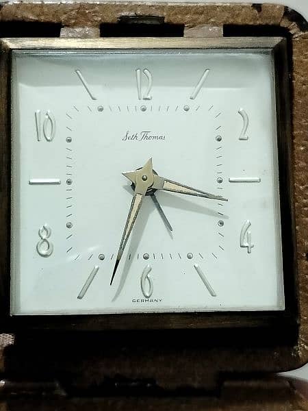 Antique Germany Seth Thomas vintage travel pocket watch clock brass 4