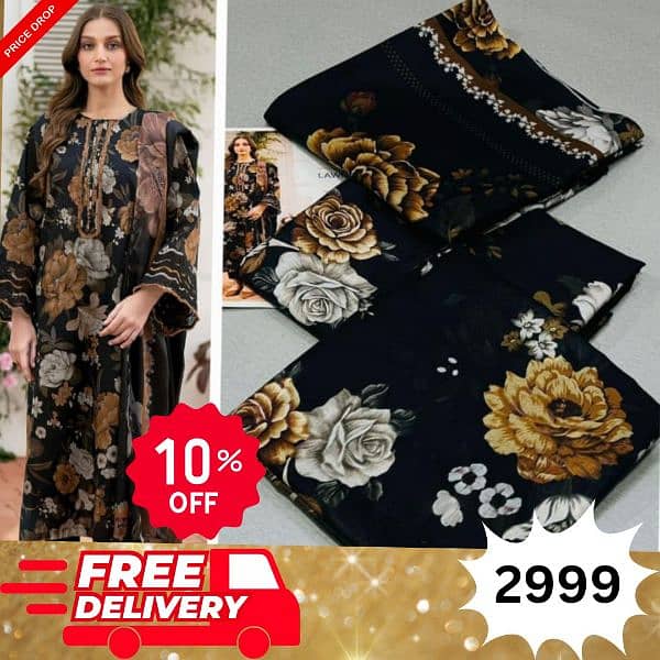 3pcs digital printed lawn/ladies lawn 0