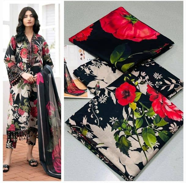 3pcs digital printed lawn/ladies lawn 1