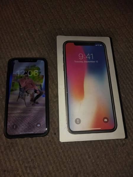 Iphone X 256 Gb with box Pta Approved water pack 4