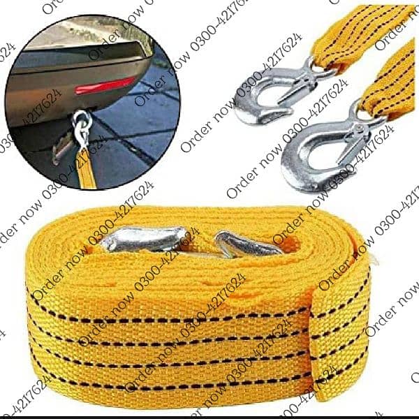 Auto Car Tow Chain/Rope Snatch Strap - 10 feet long - Orange | 2