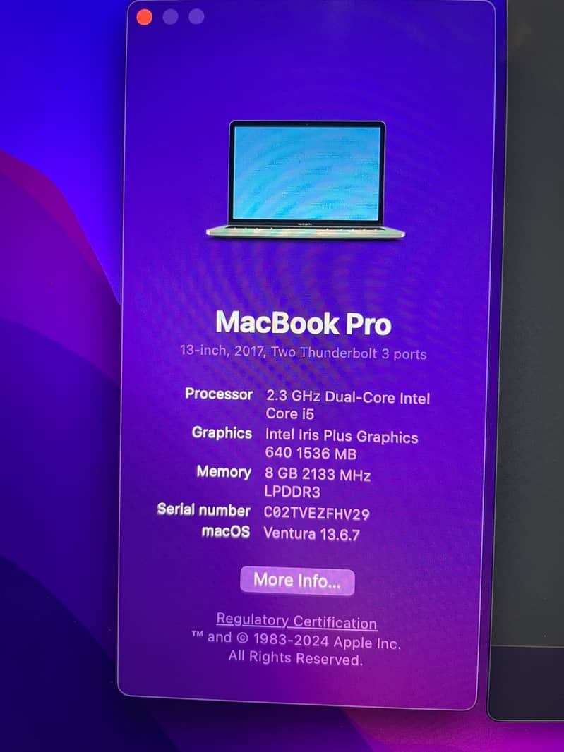 MacBook Pro 2017 13 inches 128gb 1