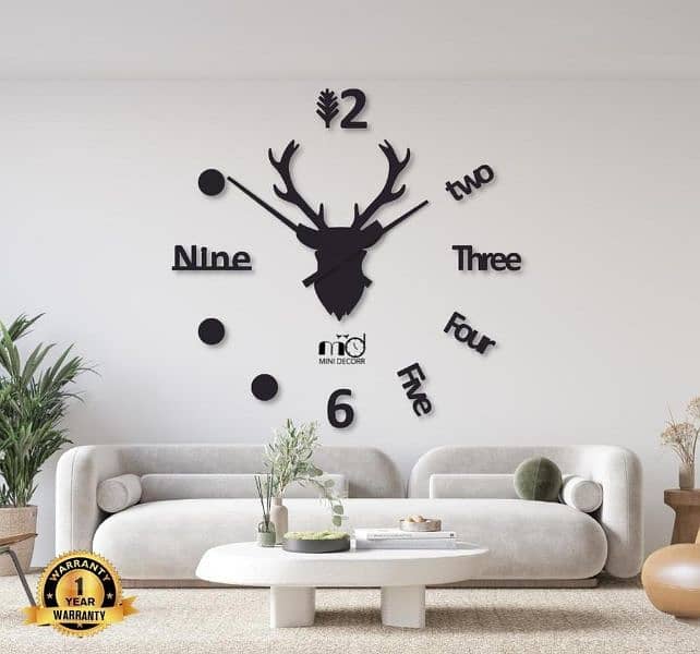 Grazing Deer Deign Laminated wall clock with Backliht 1