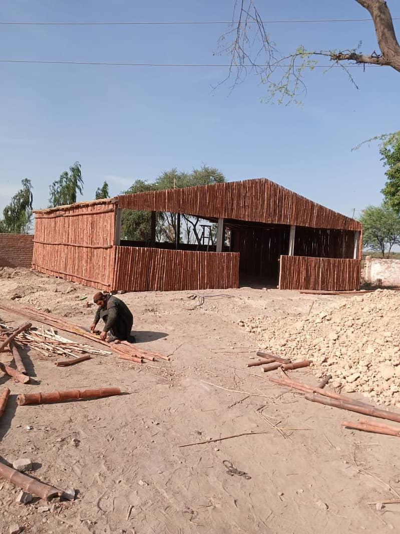 Bamboo works walls Jaffri shades -  Bamboo work huts 9