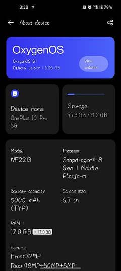 OnePlus 10  pro  Global version sim1 time over sim 2 non active 12/512