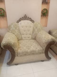 Sofa Set Six Seater / Wooden Sofa Set / 3+2+1 / Poshish Sofa