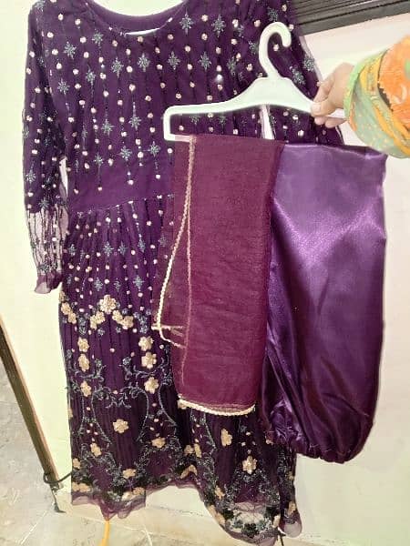 net frock dupatta and silk shlwar 1