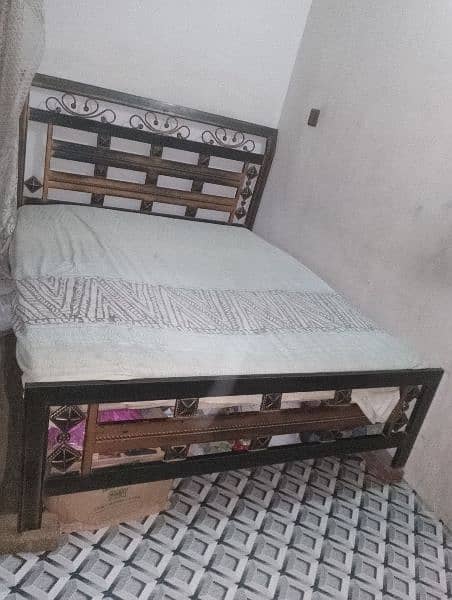 iron bed with mattress 1