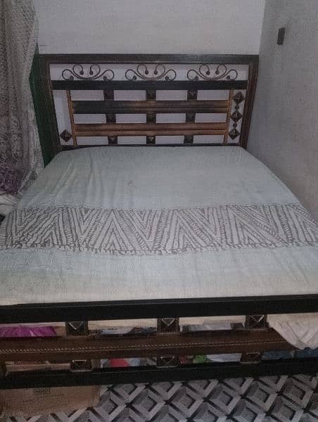 iron bed with mattress 2