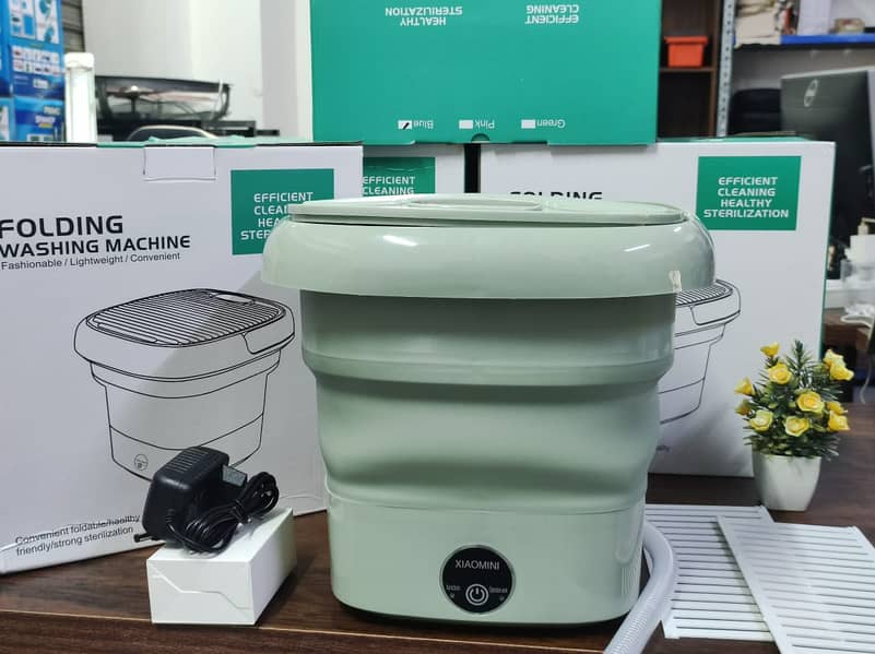 Foldable Electric Mini Washing Machine with Dryer Option, Portable Wa 6