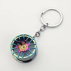 keychains metallic beautiful wheel keychain