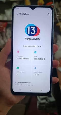 vivo y33s 8/128 GB 03240537819 My WhatsApp number