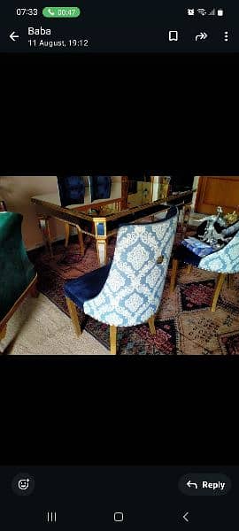 glass leafing dinning table with 6 chairs 0