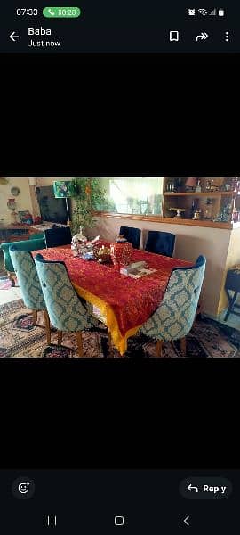 glass leafing dinning table with 6 chairs 2