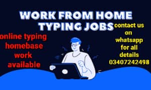 we need rawalpindi males females for online typing homebase job