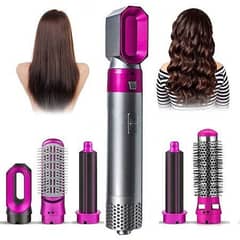 5 in 1 Hair Dryer Hot Comb Set Professional Curling Iron Hair Straight