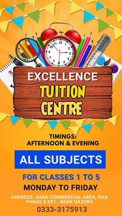 TUITIONS FOR ALL SUBJECTS (Classes 1 to 5)