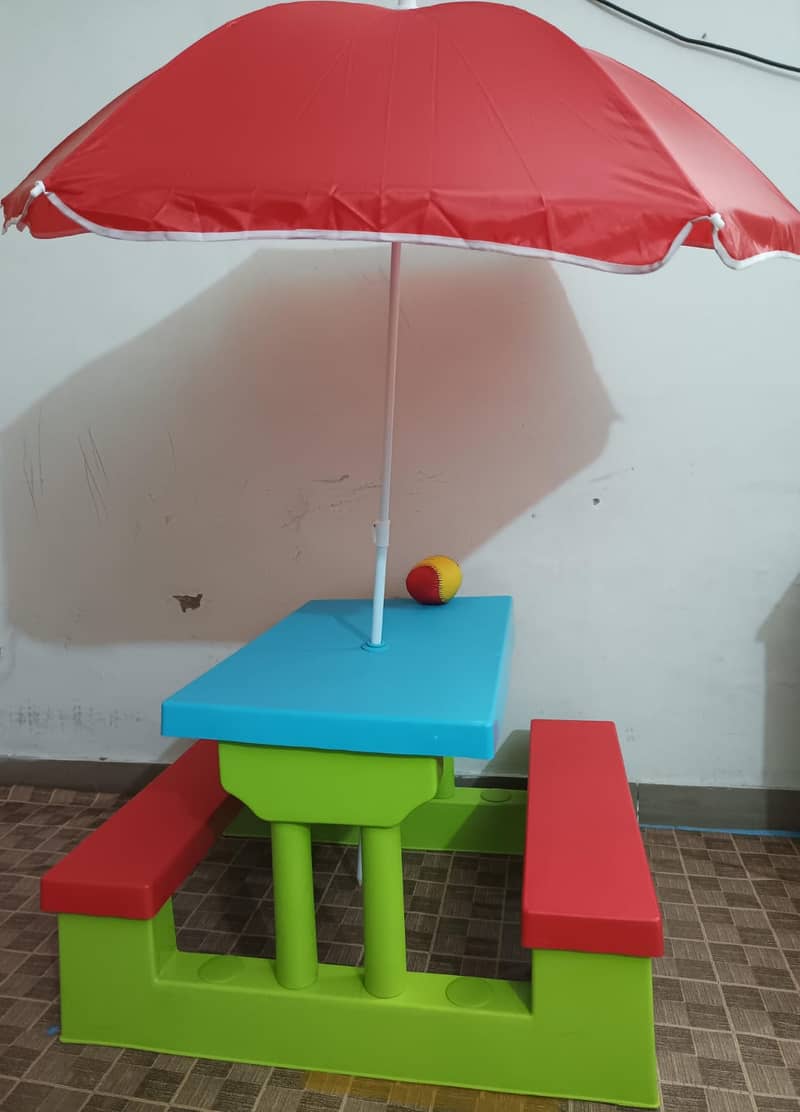 kids indoor outdor picnic table with bench 2