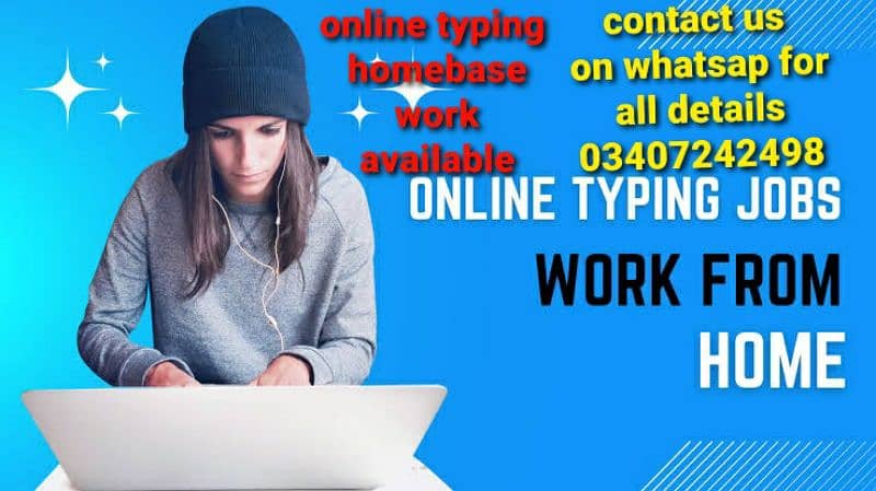 we need sialkot males females for online typing homebase job 1