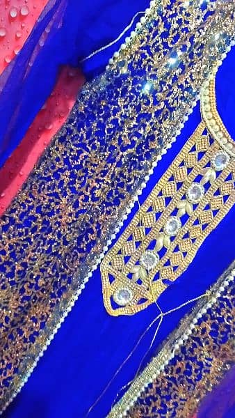 Blue net frock/Red and golden fency suit 3