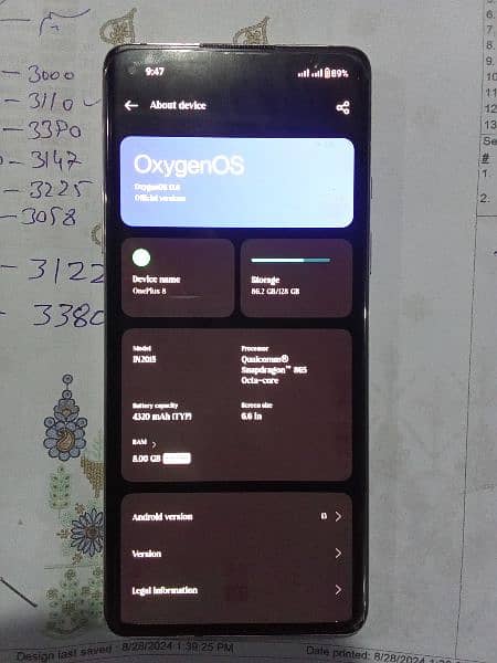 OnePlus 8 Dual Sim PTA Approved 03066016047. 2