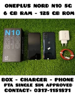 ONE PLUS NORD N10 5G 6 GB - 128 GB ROM PTA APPROVED BOX CHARGER PHONE