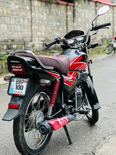 honda pridor 100cc bike with islamabad special number urgent sale 1