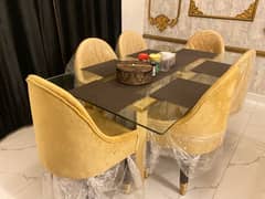 Turkish Style Dinning Chairs and 18 MM Dinning Table For Sale