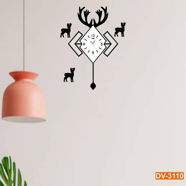 Diamond shape wooden 3D DIY wall clock 1