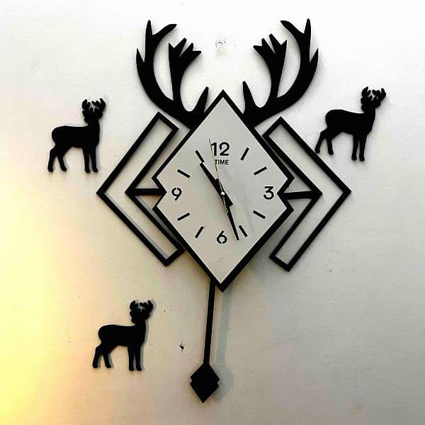 Diamond shape wooden 3D DIY wall clock 2