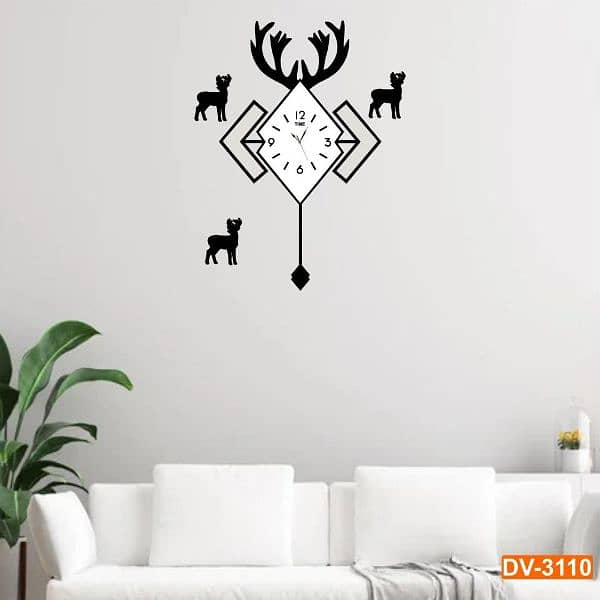 Diamond shape wooden 3D DIY wall clock 3