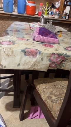 6 seater dining table with glass on top