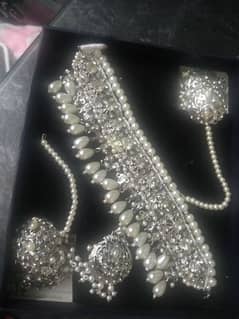 silver artificial jewelry set