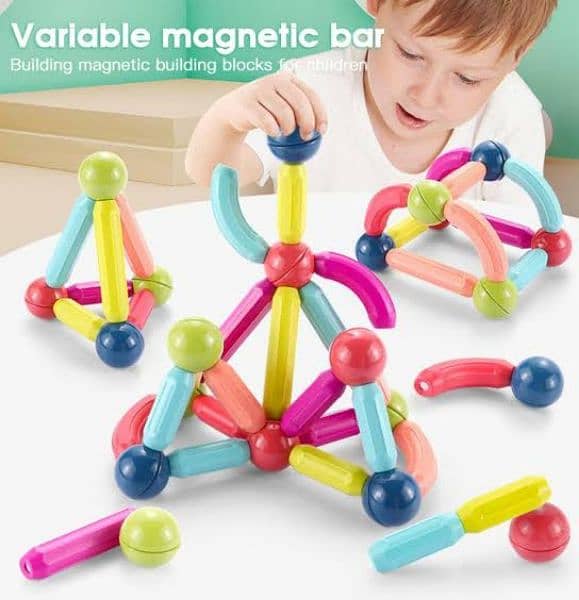 Magnetic Building Sticks toy set 0