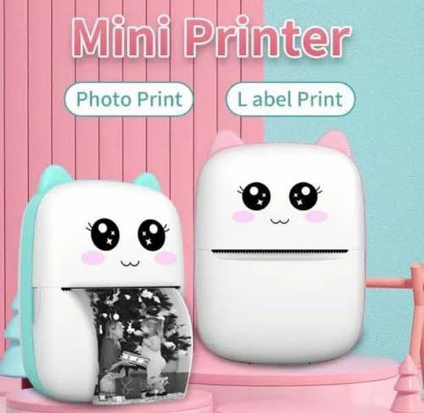 Mini thermal portable Bluetooth printer for kids and adults 0