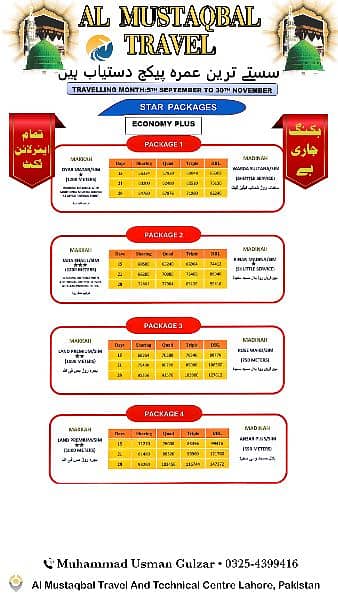 Discount Umra Packages Al Mustaqbal Travel & Technical Centre Lahore 0