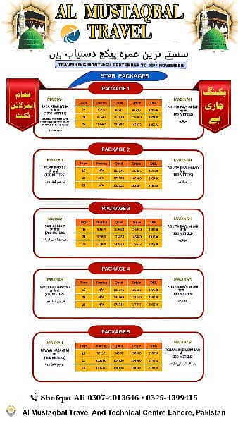 Discount Umra Packages Al Mustaqbal Travel & Technical Centre Lahore 1