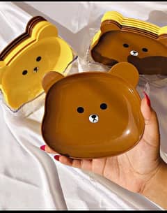 Plate set  8 piece with 1 holder bear shape