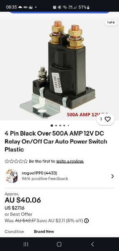 Pin Black Over 500A AMP 12V DC Relay On/Off Car Auto Power Switch