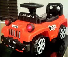 kids riding jeep with Lights