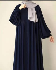 Georgette plain abaya with stoller