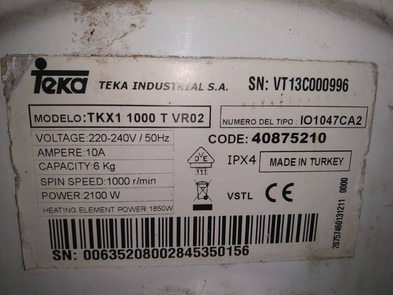 Teka washing machine auto 5