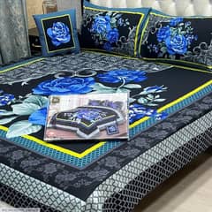 4 pcs cotton printed double bedsheet