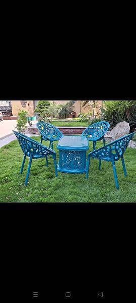 PLASTIC OUTDOOR GARDEN CHAIRS TABLE SET AVAILABLE FOR SALE 4