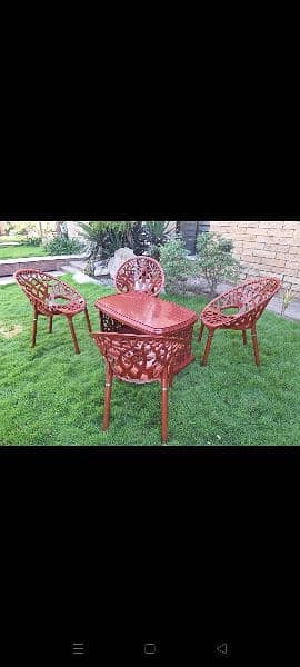 PLASTIC OUTDOOR GARDEN CHAIRS TABLE SET AVAILABLE FOR SALE 6