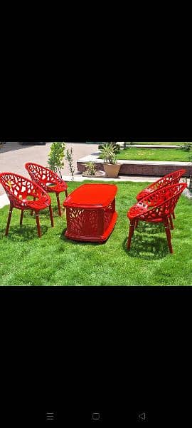 PLASTIC OUTDOOR GARDEN CHAIRS TABLE SET AVAILABLE FOR SALE 8